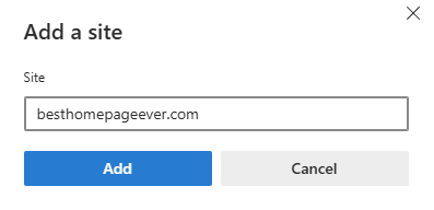 adding sites to active list in edge